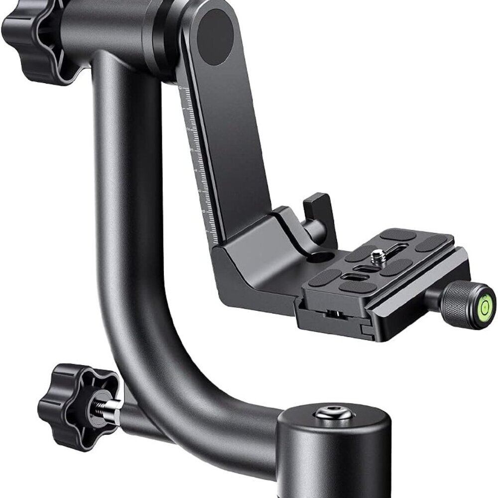 Aluminum Alloy 360 Degree Panoramic Gimbal Tripod Head with 1/4'' Standard Quick